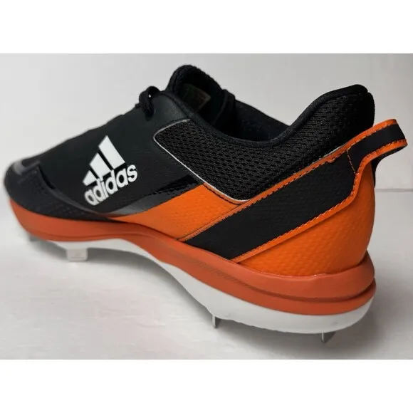 Adidas Core Mens Size 14 Black and Orange Icon 7 Baseball Cleats Athletic Shoes