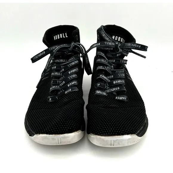 NoBull Super Fabric High Top Black Trainers Shoes Womens Size 7.5 Mens Size 6