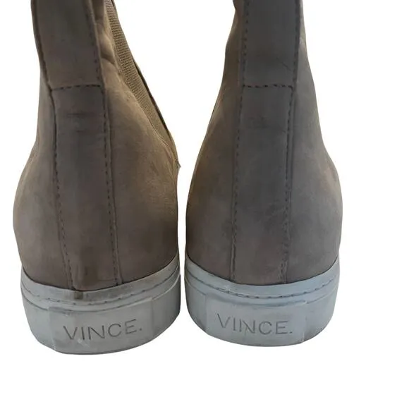 Vince Newlyn Women's Taupe Suede Leather High Top Sneaker Shoes Size 6.5